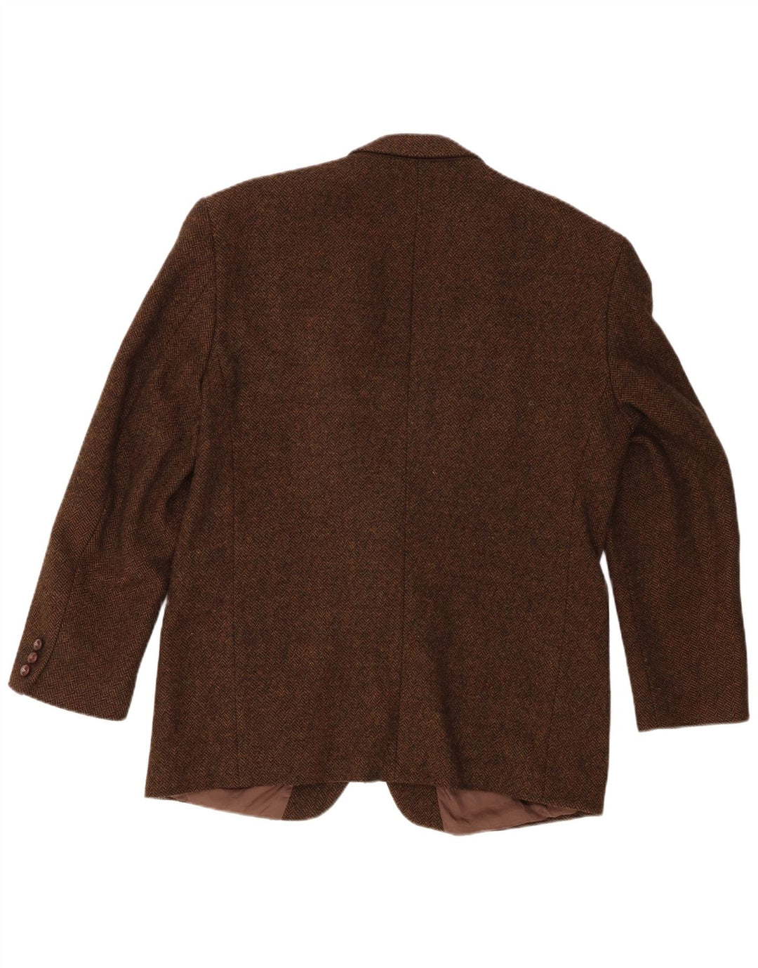 Giacca blazer da uomo a 2 bottoni Yves Gerard IT 52 XL Lana nuova a spina di pesce marrone