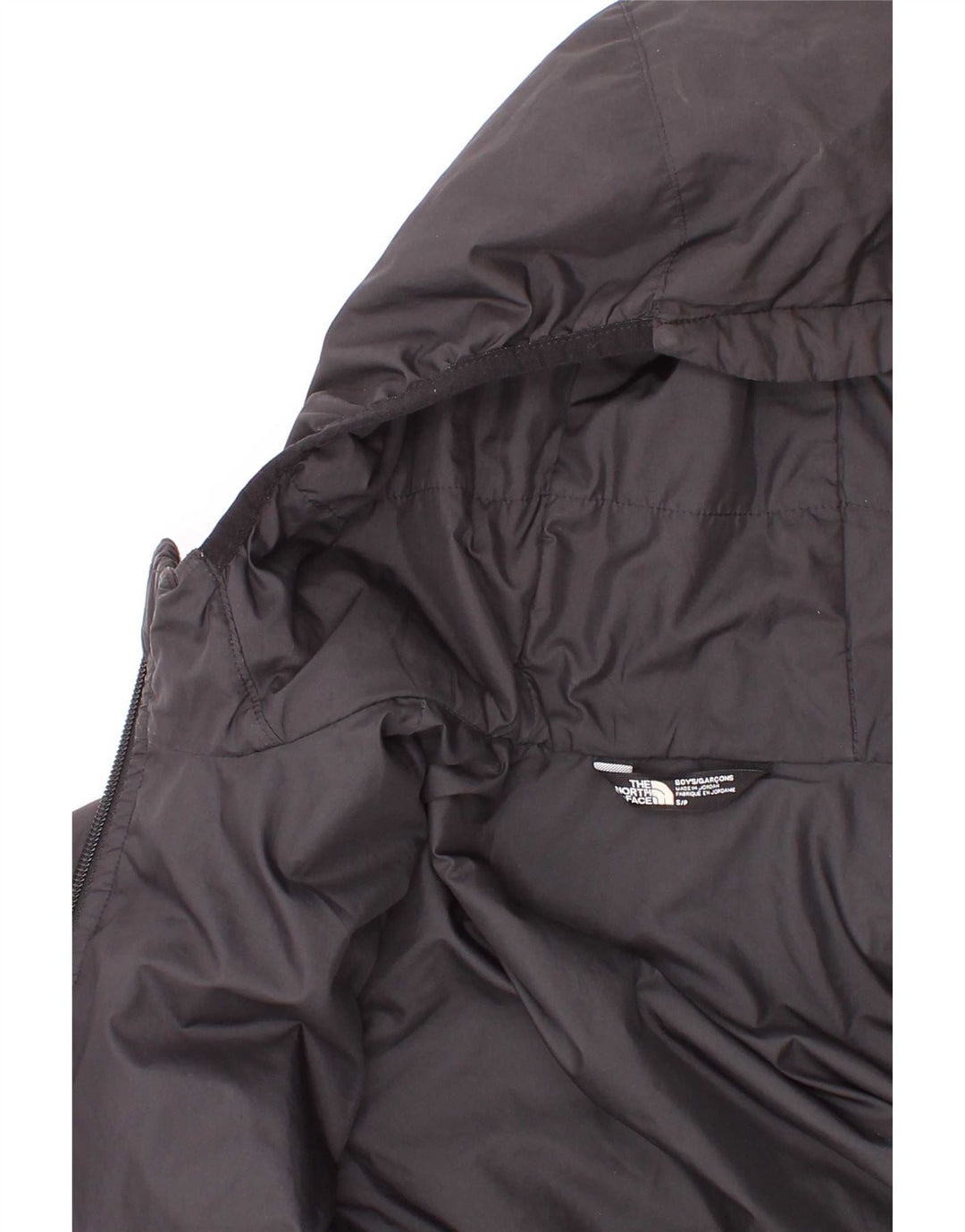 Giacca imbottita con cappuccio grafica per ragazzi The North Face 7-8 anni piccola nera