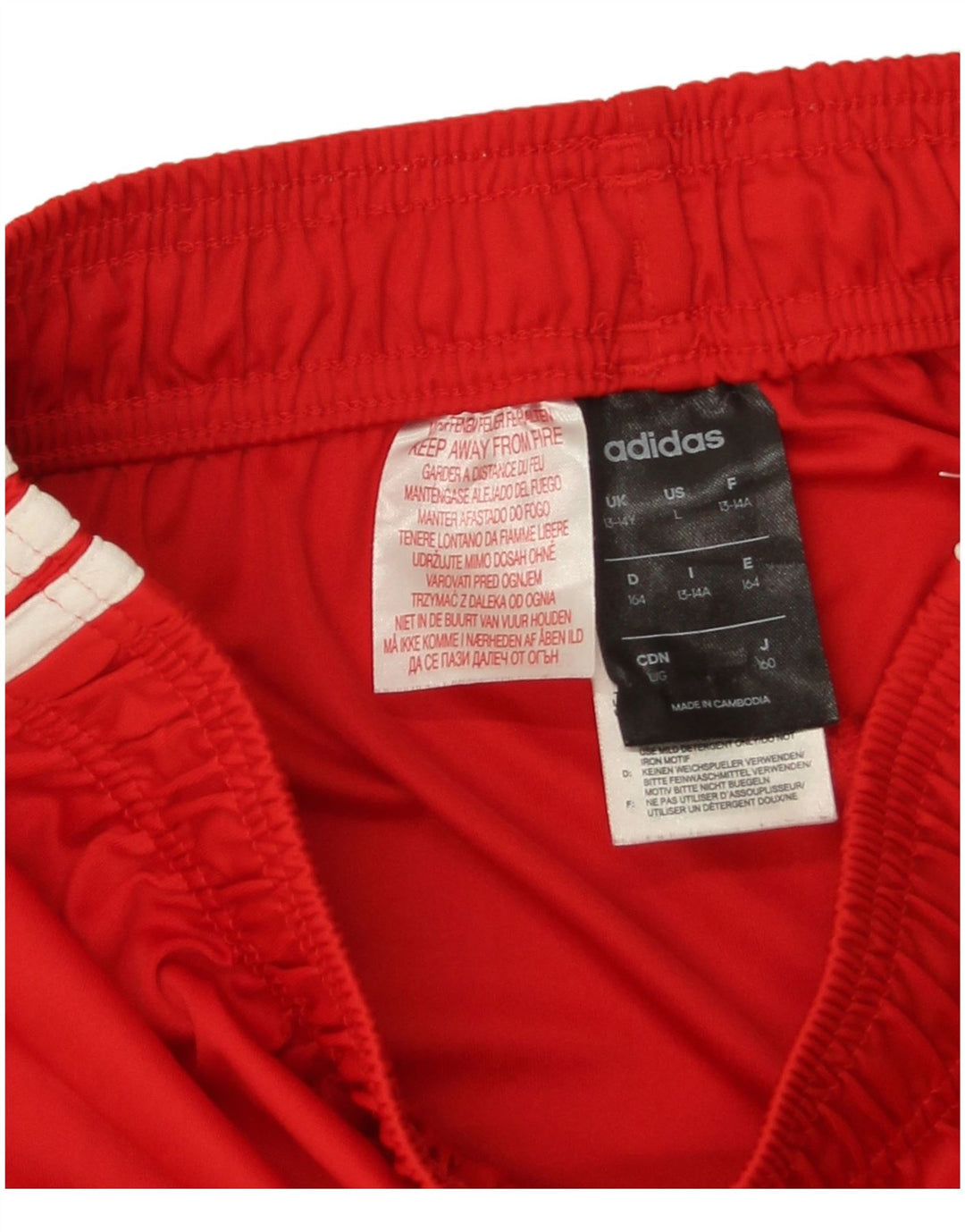 Pantaloncini sportivi Adidas da bambino 13-14 anni in poliestere rosso