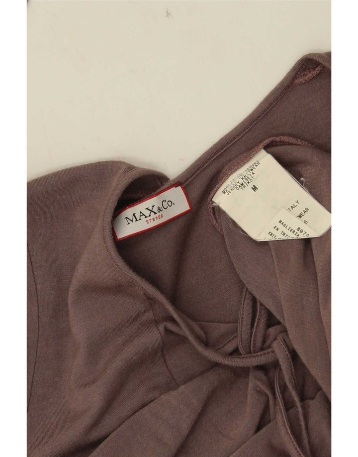 Max & Co. Top da donna manica 3/4 UK 12 Viscosa marrone medio
