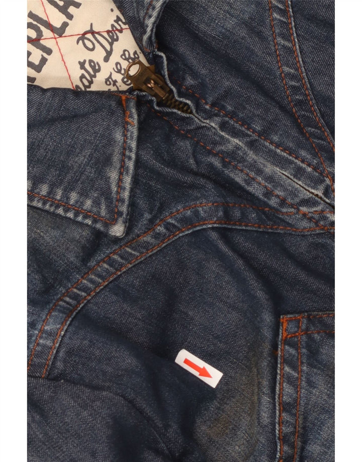 REPLAY Giacca di jeans da donna UK 16 Large Blu Navy Cotone