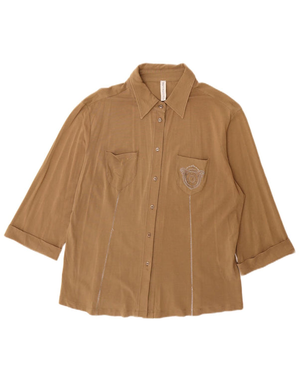 Camicia Trussardi Donna Manica 3/4 UK 20 2XL Cotone Beige