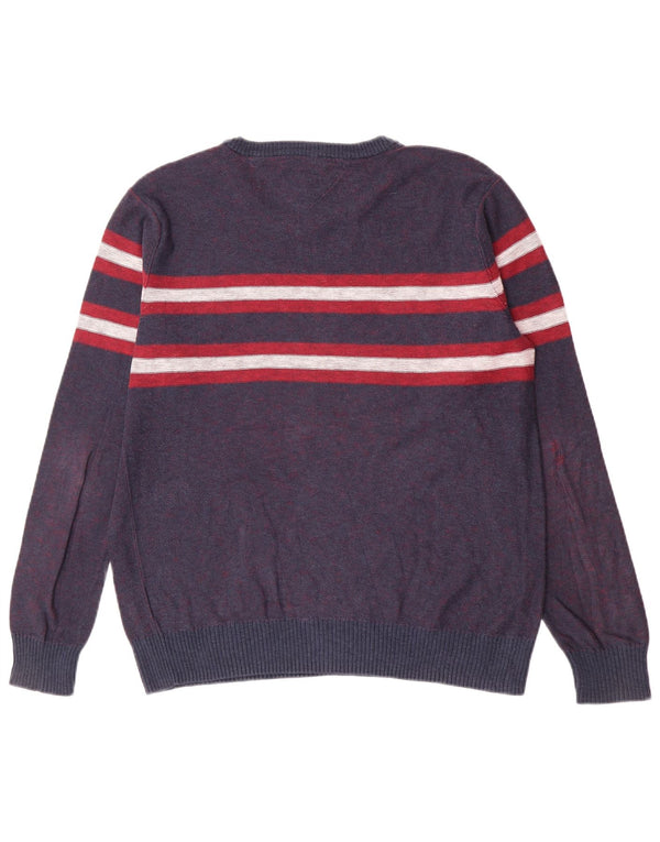 Maglione maglione girocollo da ragazzo Tommy Hilfiger 14-15 anni XL a righe blu