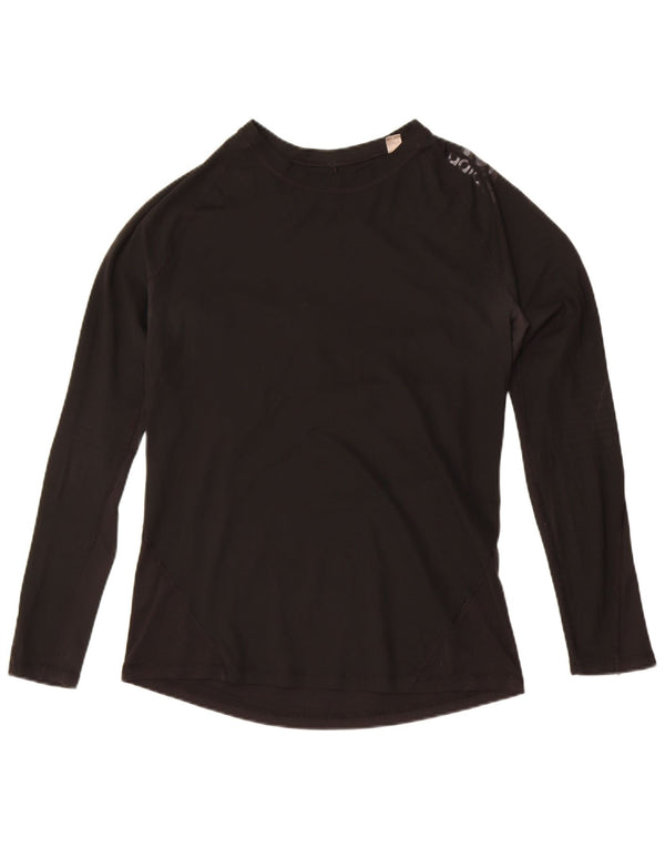 Adidas Donna Climacool Top Manica Lunga UK 14 Grande Nero