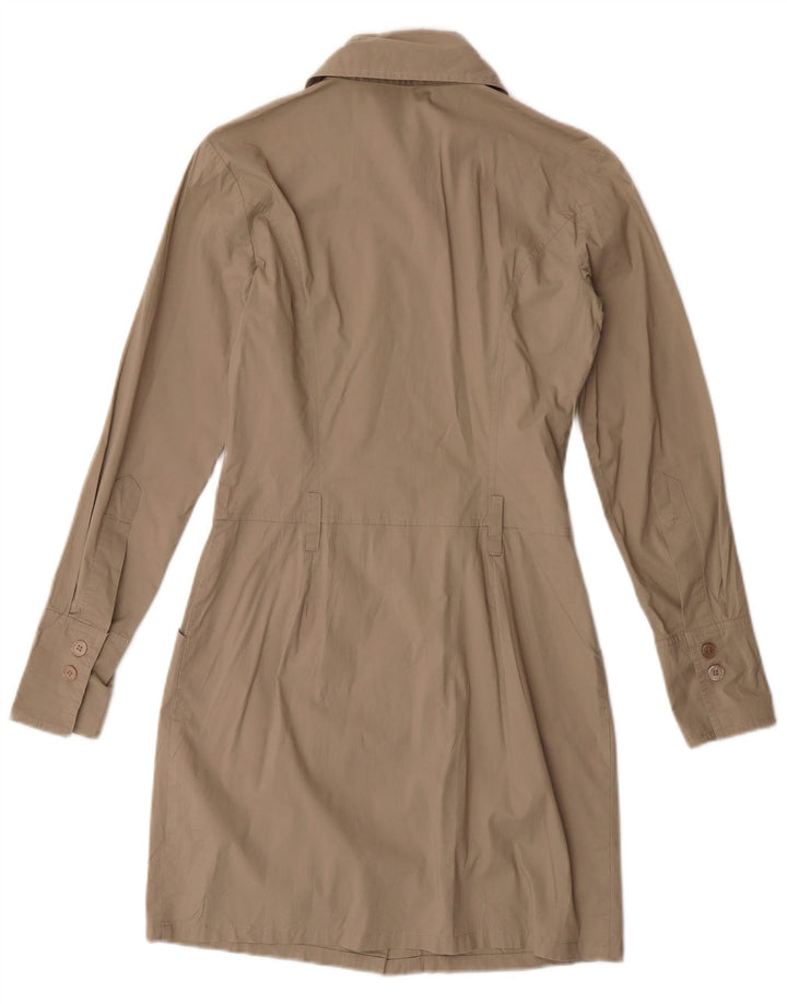 Abito camicia da donna Benetton UK 10 piccolo cotone beige