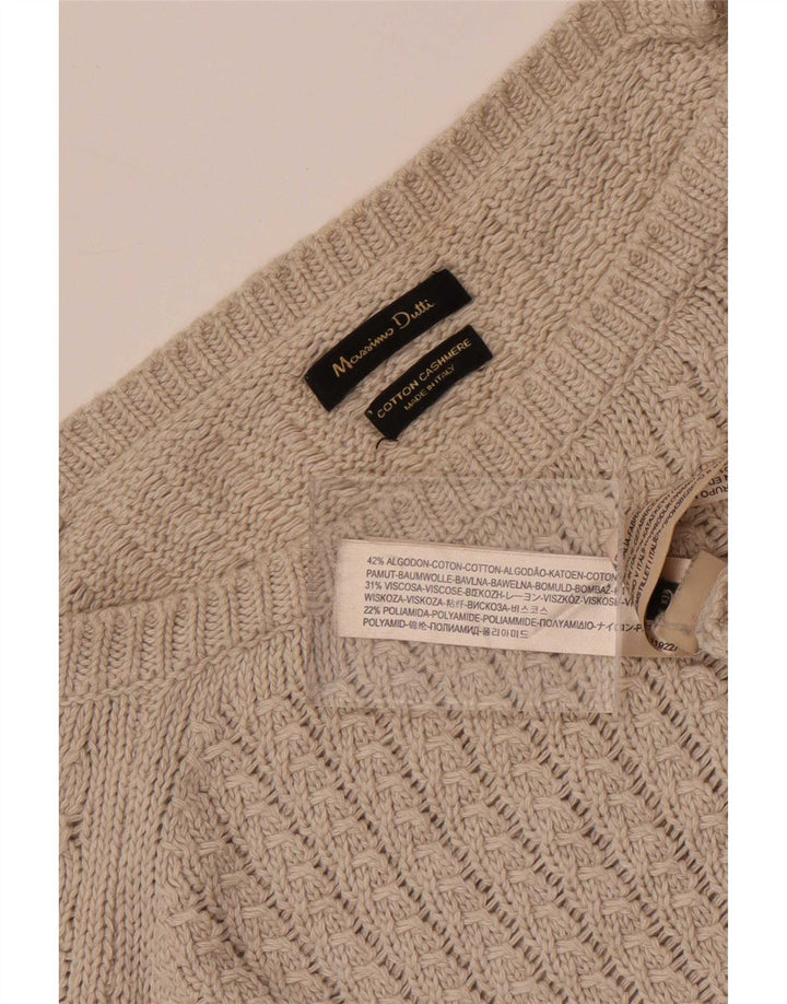 Maglione maglione con scollo a barca da donna Massimo Dutti UK 14 Cotone grigio medio