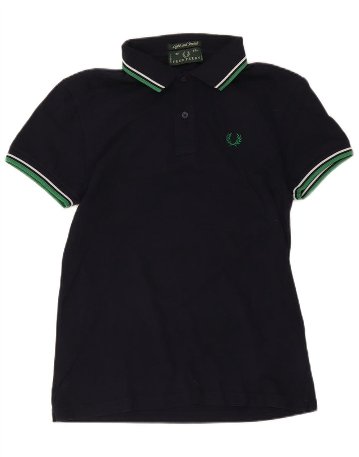 Polo da uomo Fred Perry piccola in cotone a righe blu navy