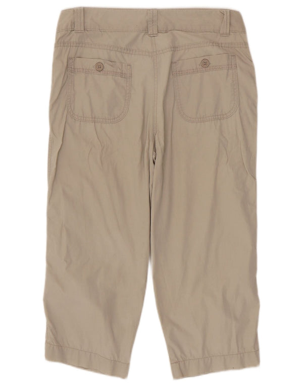 Pantaloni capri dritti da donna Marks & Spencer UK 10 piccoli W30 L20 Beige