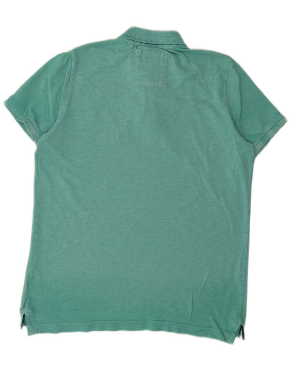 Polo da uomo Superdry XL in cotone chiazzato turchese