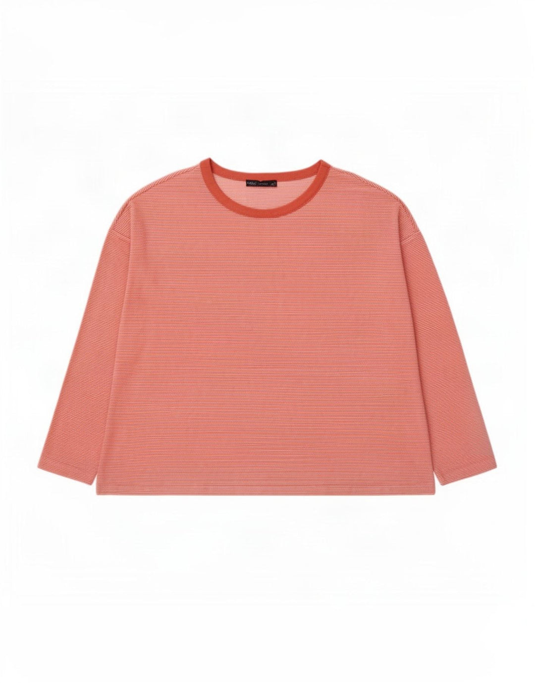 Top manica lunga da donna Marks & Spencer UK 20 2XL poliestere gessato rosso
