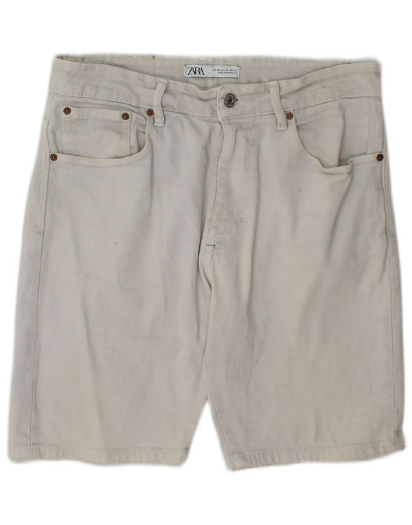 Pantaloncini di jeans da uomo Zara EU 40 medi W30 cotone beige