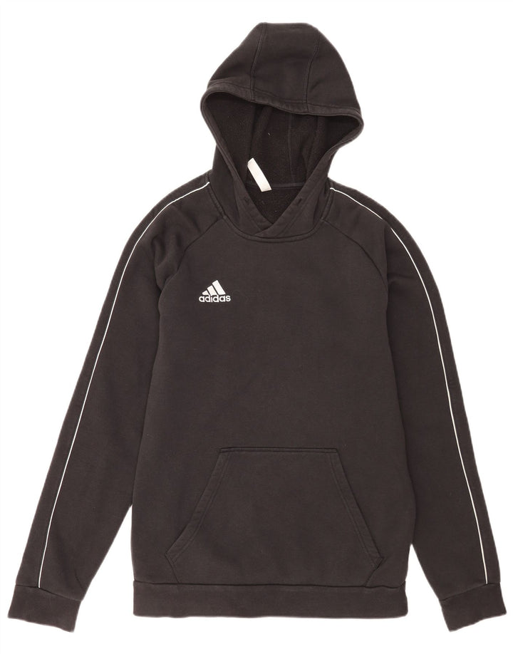 Felpa con cappuccio da uomo Adidas media in cotone nero