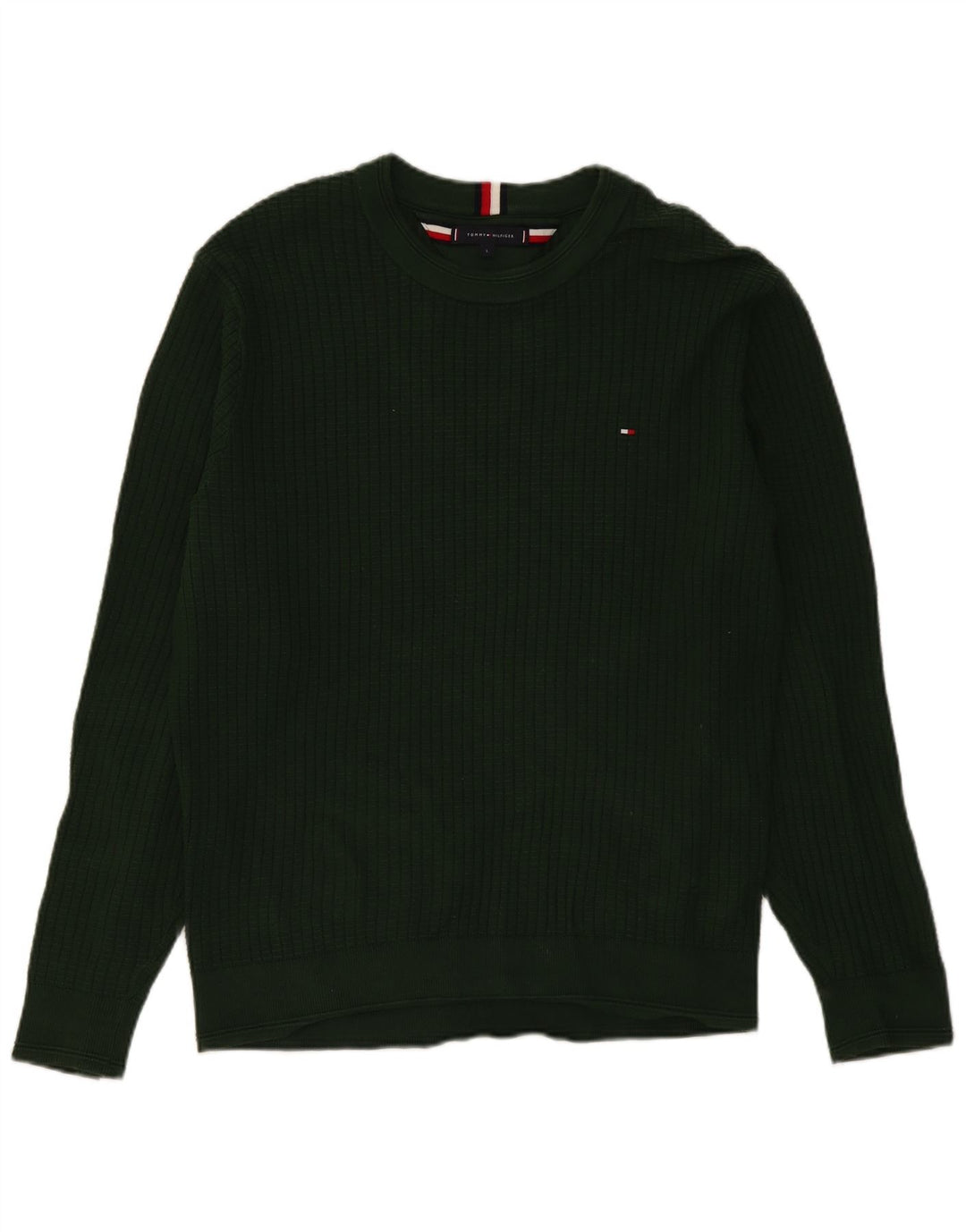TOMMY HILFIGER Maglione da uomo girocollo grande cotone verde