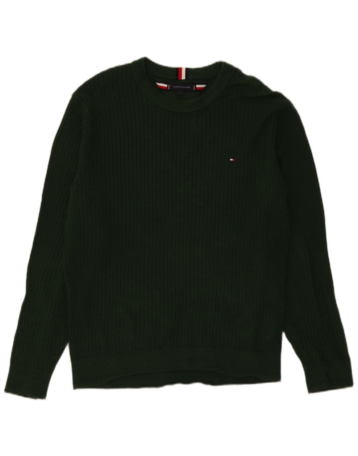 TOMMY HILFIGER Maglione da uomo girocollo grande cotone verde