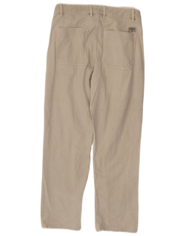 Jeans dritti da uomo Zara EU 42 Large W32 L30 Cotone beige