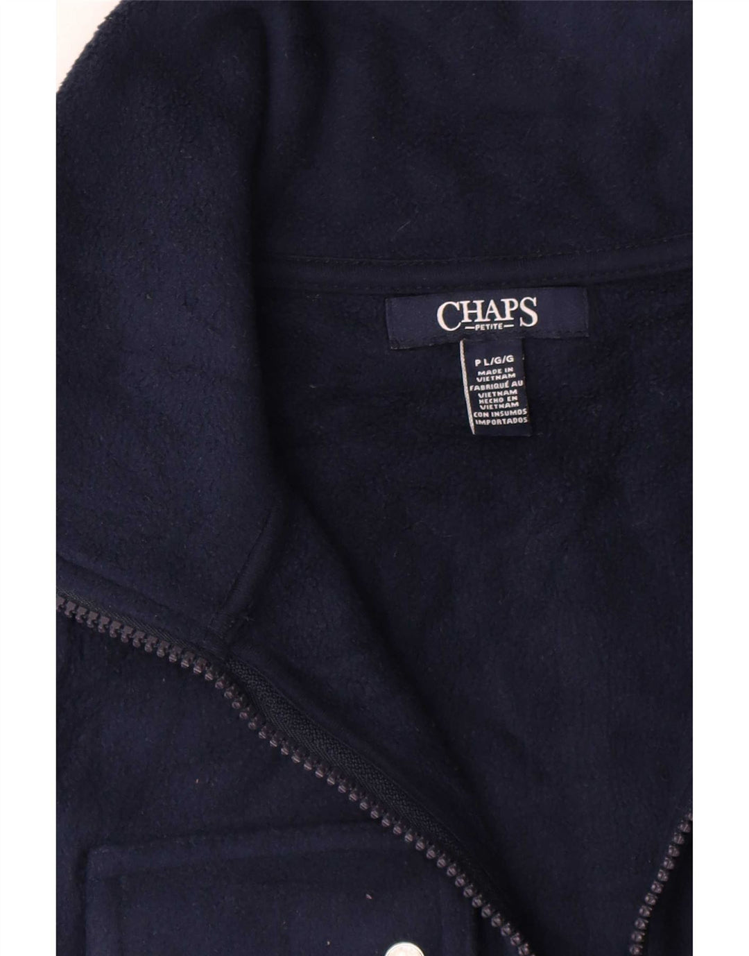 Chaps Womens Petite Fleece Gilet UK 16 Large Blu Navy Poliestere