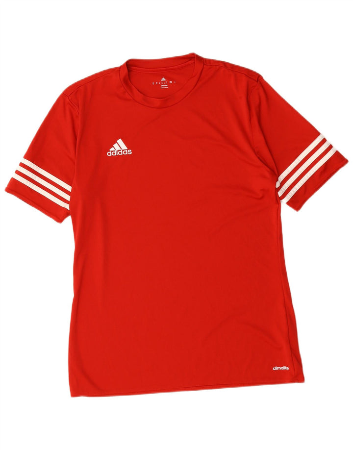 T-shirt Adidas Climalite da uomo Top in poliestere rosso medio