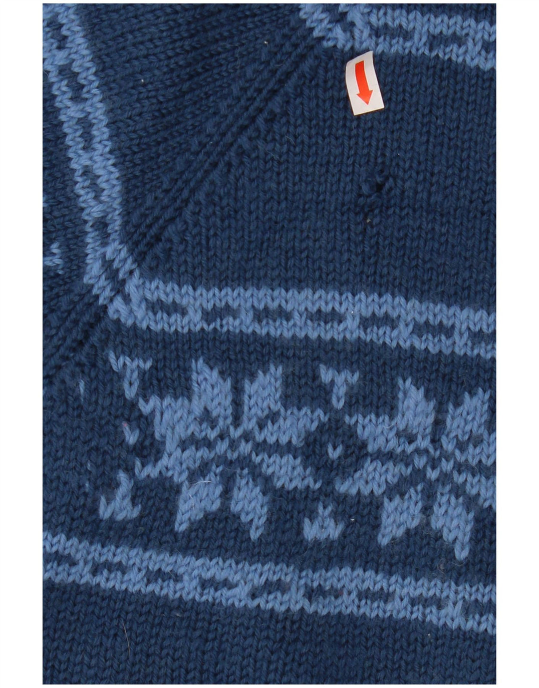 Maglione da donna VINTAGE con scollo a barca UK 12 Medio Blu navy Fair Isle