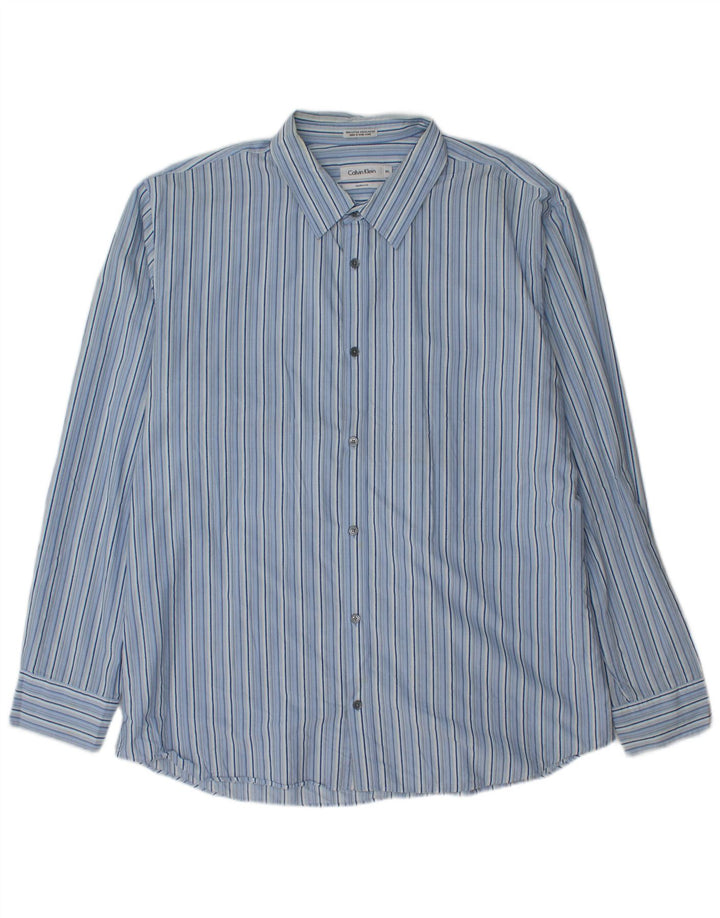 CALVIN KLEIN Camicia da uomo Modern Fit 2XL Cotone a righe blu