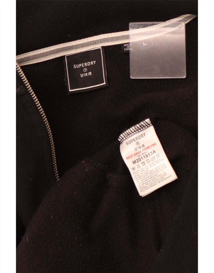 Giacca da tuta da uomo SUPERDRY grande in cotone nero