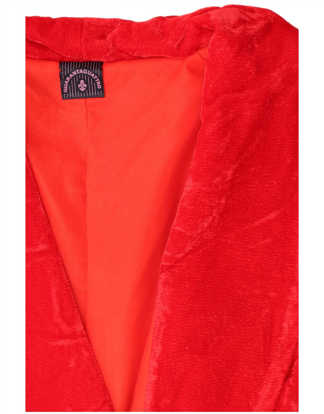 Cappotto doppiopetto vintage in velluto da donna UK 12 rosso medio