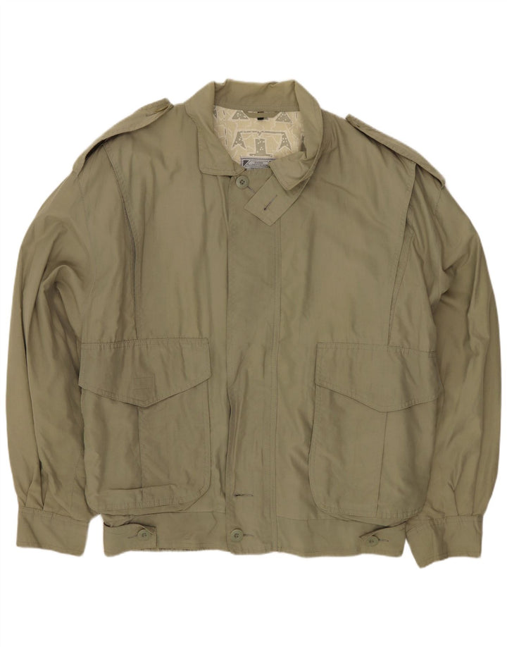 Giacca militare vintage da uomo IT 50 grande in cotone kaki