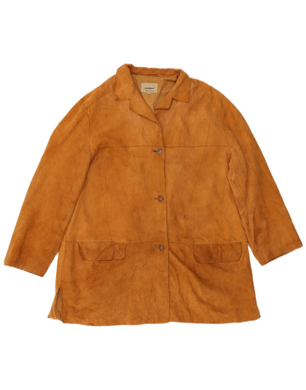 Giacca Donna Scamosciata Oversize Conbipel IT 48 XL Pelle Marrone