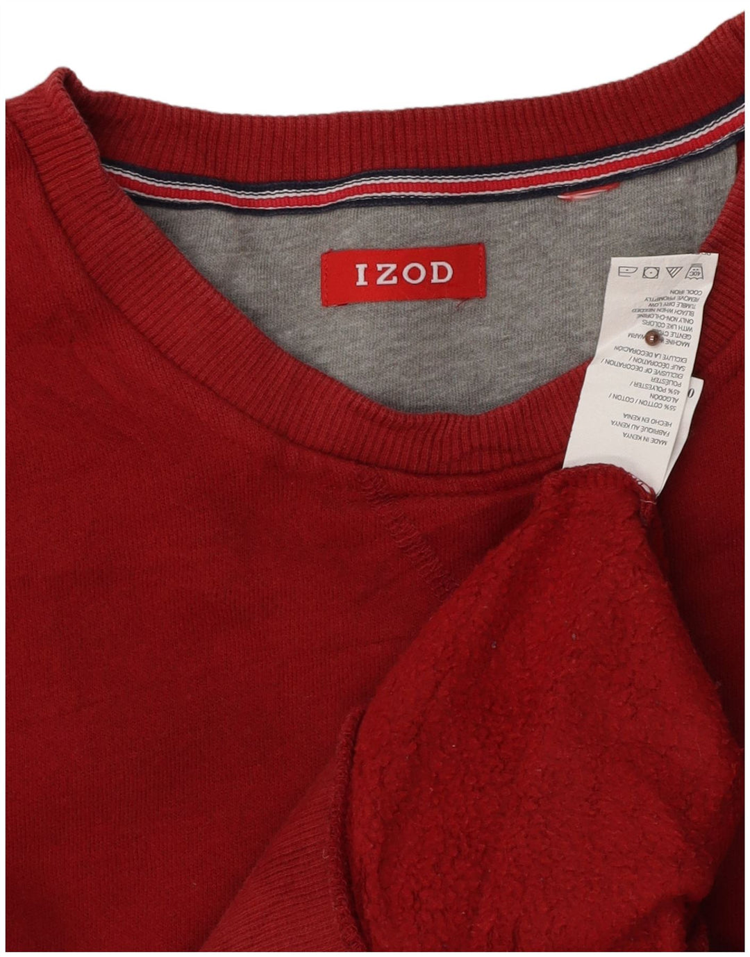 Felpa da uomo Izod Maglione grande rosso in cotone