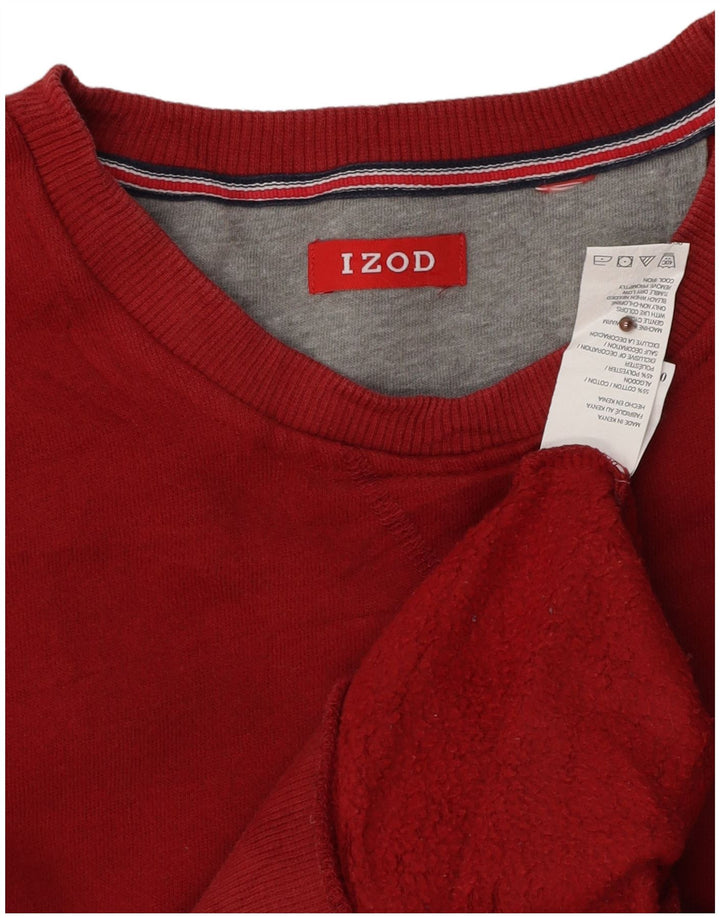 Felpa da uomo Izod Maglione grande rosso in cotone