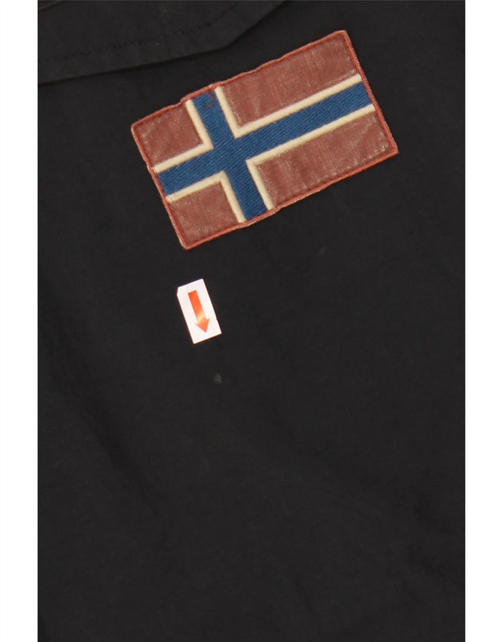 Giacca anorak con cappuccio grafico da uomo NAPAPIJRI UK 36 piccola poliestere nero