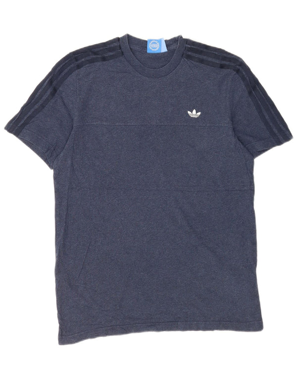 T-shirt da uomo Adidas Top media in cotone blu navy