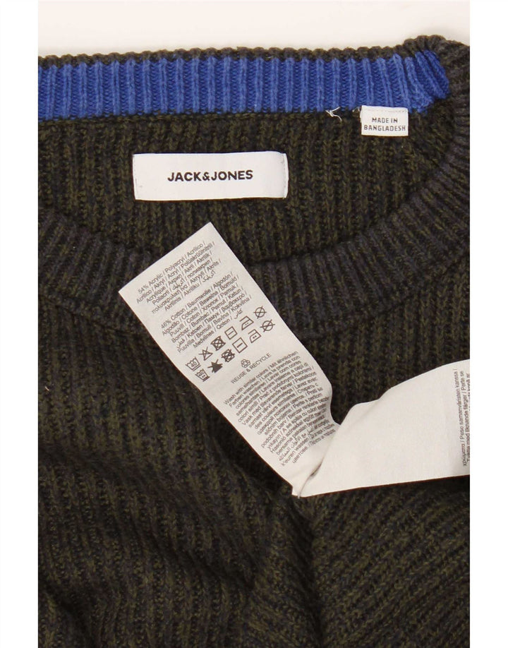Maglione maglione girocollo da uomo vestibilità regolare Jack & Jones verde medio screziato