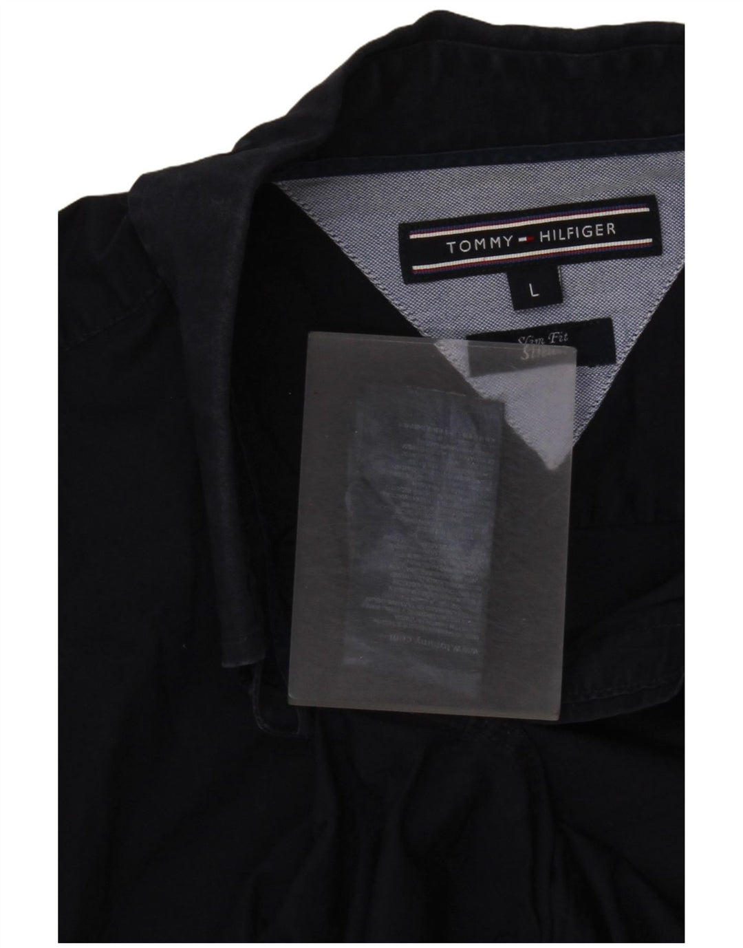 Camicia slim fit da uomo Tommy Hilfiger grande in cotone blu navy