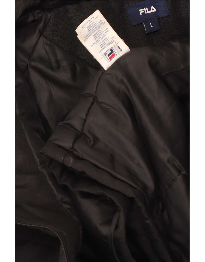 Giacca a vento con cappuccio da uomo Fila UK 40 grande poliestere nero