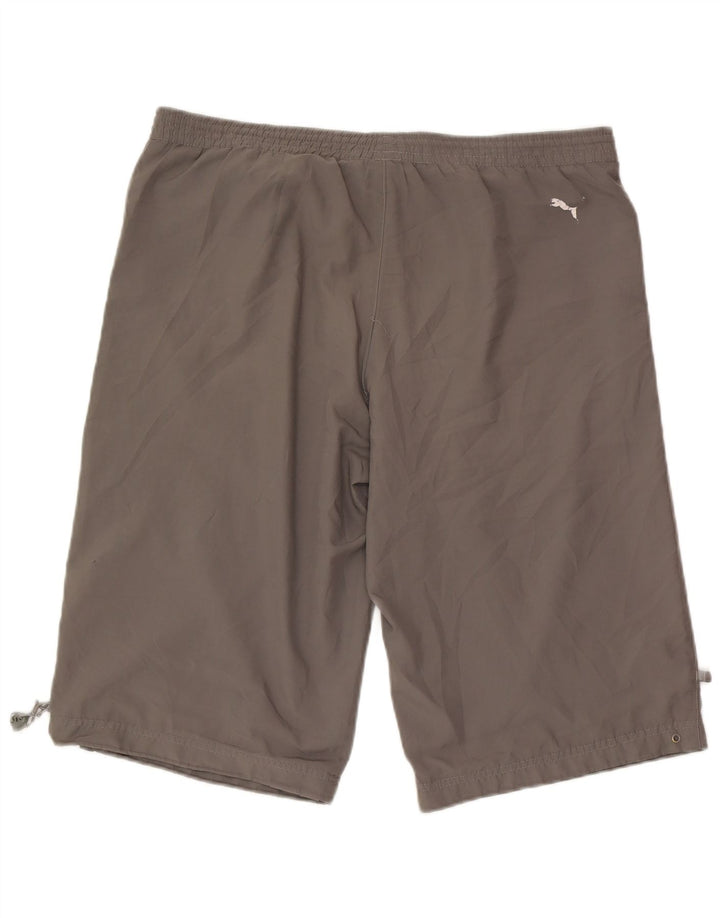 Pantaloncini sportivi grafici da uomo Puma grandi in poliestere grigio