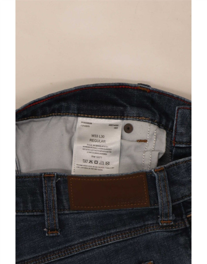 Jeans dritti regolari da uomo Wrangler W33 L30 cotone blu