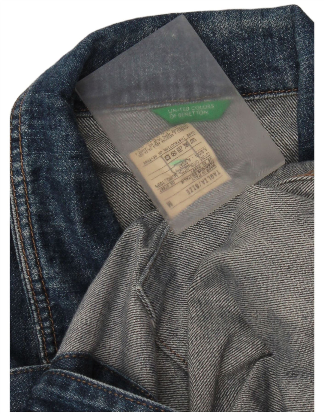 Giacca in denim da donna Benetton UK 14 cotone blu medio