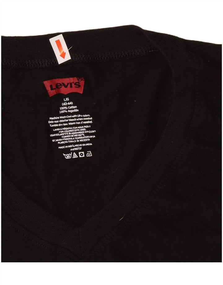 T-shirt da donna Levi's Top UK 16 grande cotone nero classico
