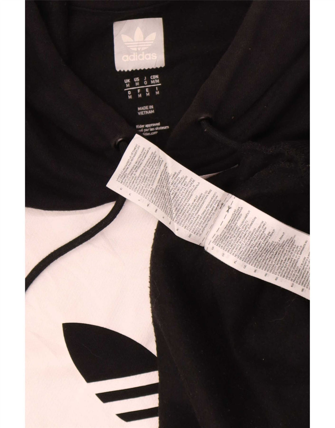 Felpa con cappuccio grafica da uomo Adidas, cotone medio nero