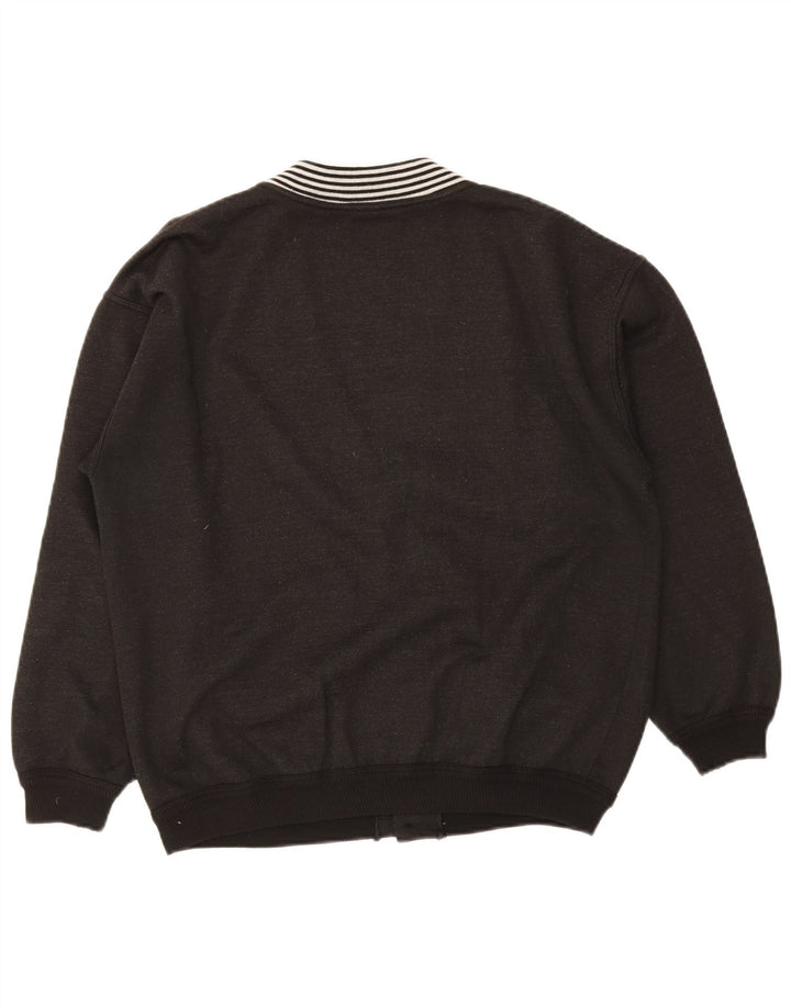 Maglione cardigan grafico da uomo vintage nero medio