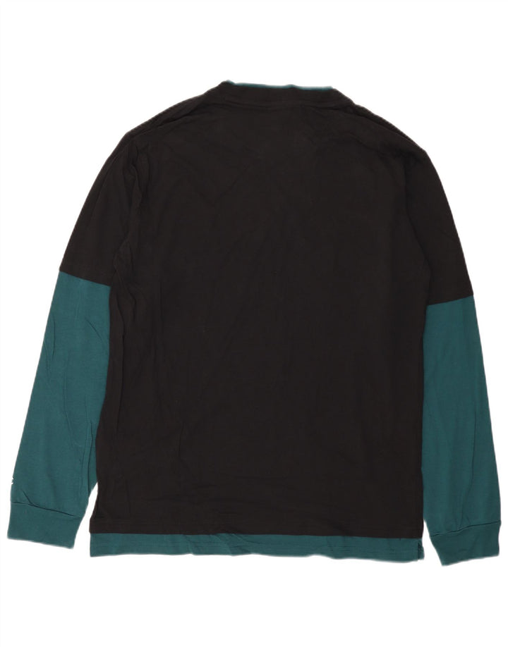 Maglia da uomo Champion a maniche lunghe XL in cotone color block nero