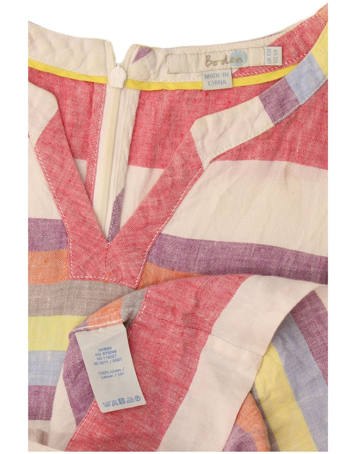 Abito tubino senza maniche da donna Boden UK 10 piccolo a righe multicolore