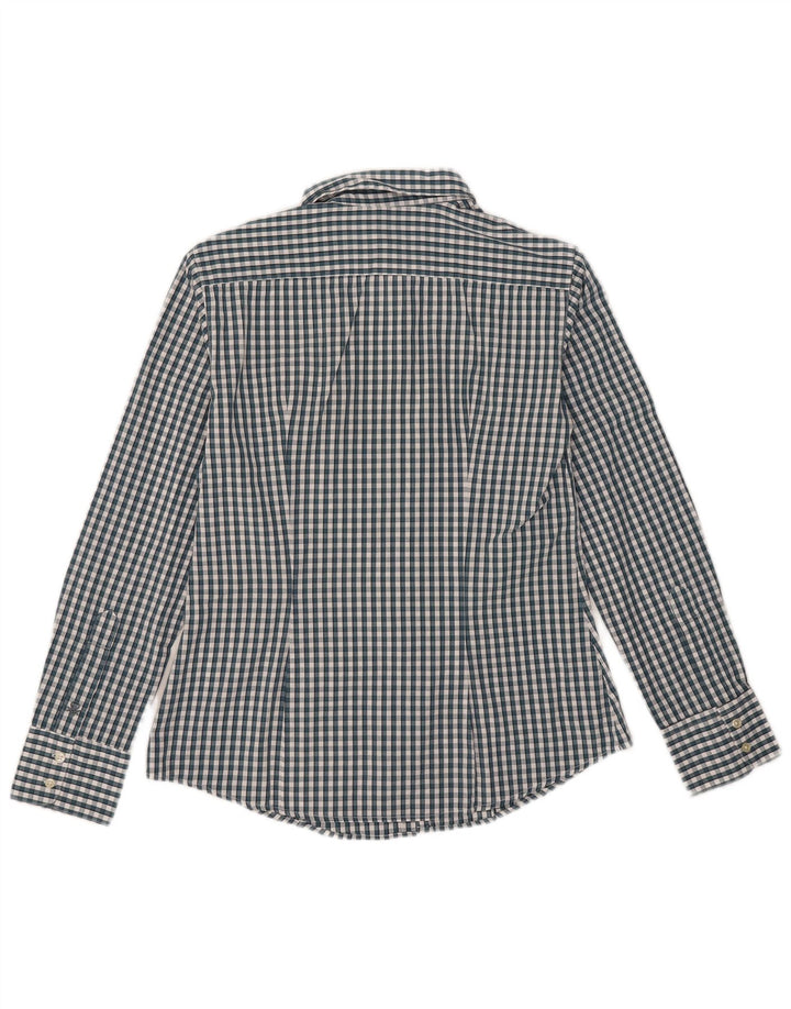 Camicia da donna Benetton UK 12 Cotone a quadretti verde medio