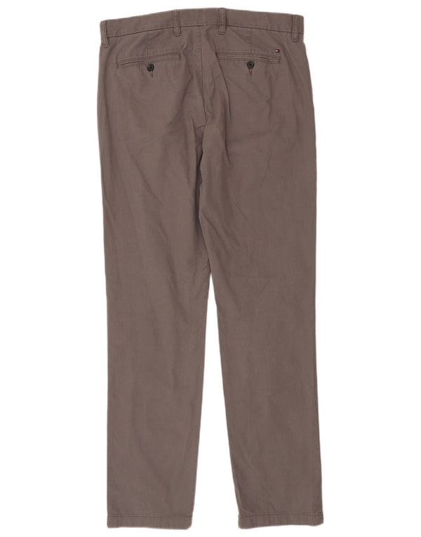 Pantaloni chino slim da uomo Tommy Hilfiger W33 L34 cotone grigio