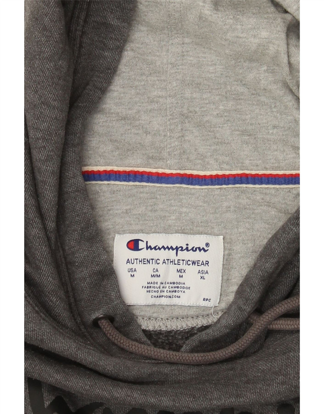 Maglione con cappuccio grafico da uomo Champion grigio medio chiazzato