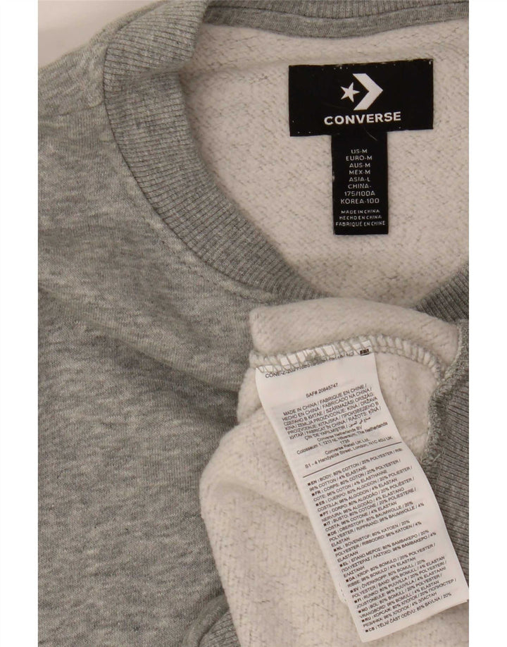 Felpa con grafica Converse da uomo dei Peanuts, in cotone grigio medio