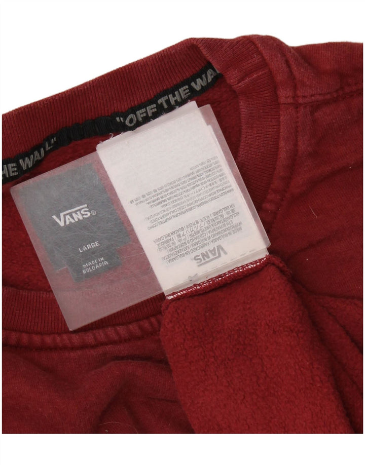 Felpa grafica da uomo VANS Maglione grande rosso in cotone