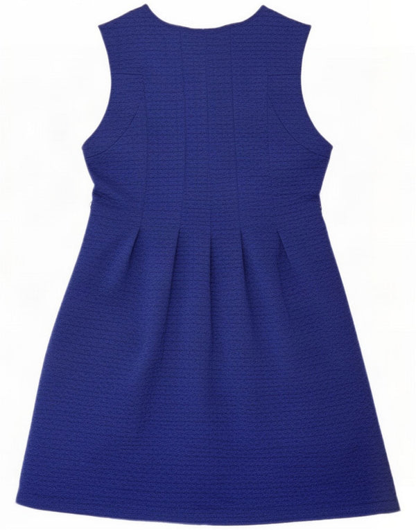 Oasis Abito da donna a trapezio senza maniche UK 14 Large Blu geometrico in poliestere
