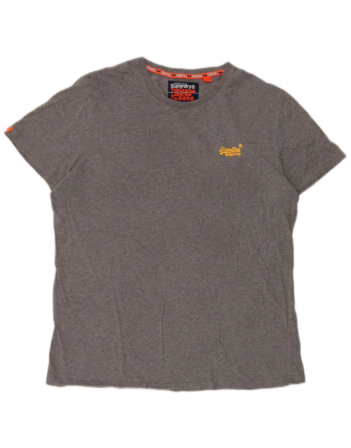 T-shirt da uomo Superdry Top 2XL cotone chiazzato grigio
