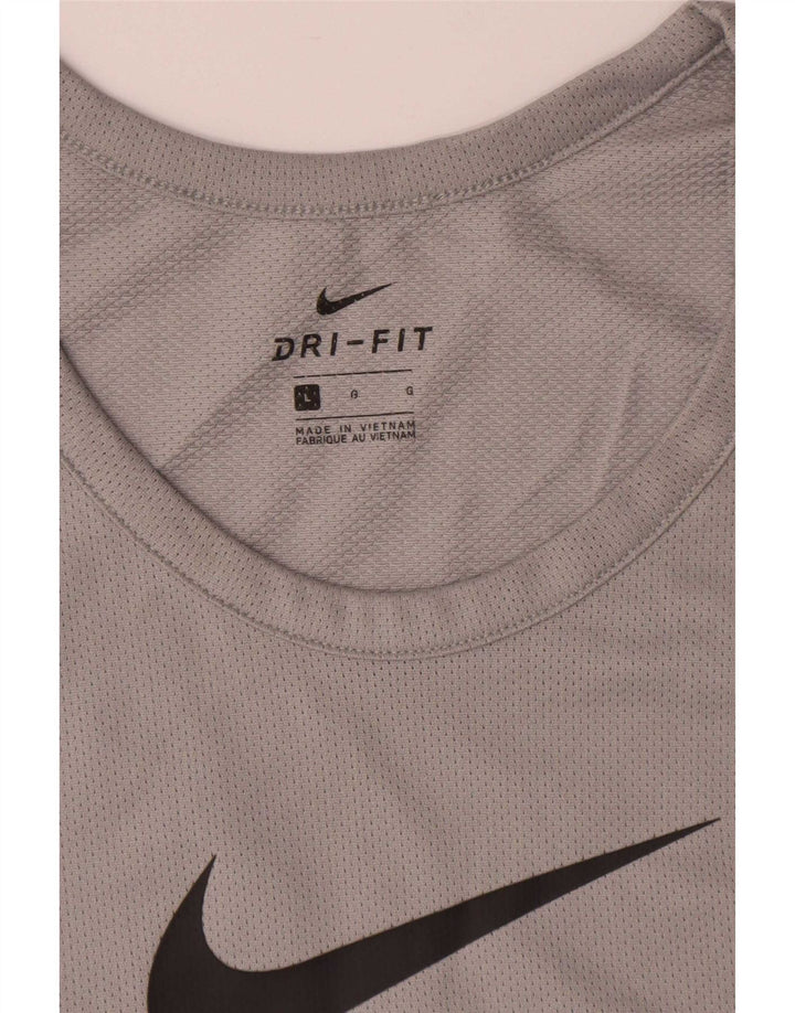 Canotta grafica Nike Dri Fit da uomo, grande, in poliestere grigio